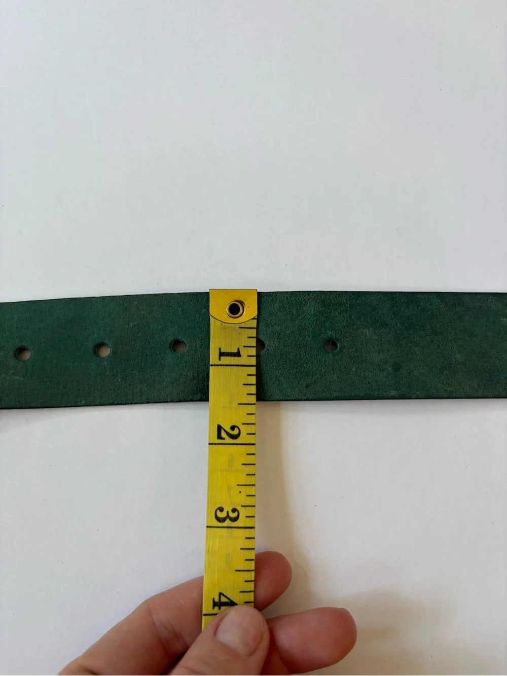 VNTG Old Navy Leather Green Braided Pleated Belt L Rivet Square Buckle Western